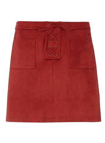 Dorothy Perkins Orange Tie Suedette Skirt