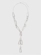 Dorothy Perkins Silver Organic Link Lariat Necklace