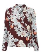 Dorothy Perkins Wine Floral Wrap Top