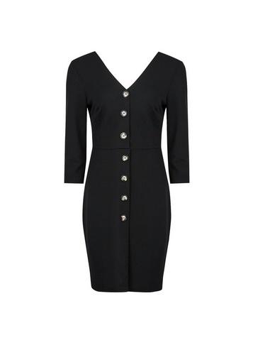 Dorothy Perkins *black Button Through Shift Dress