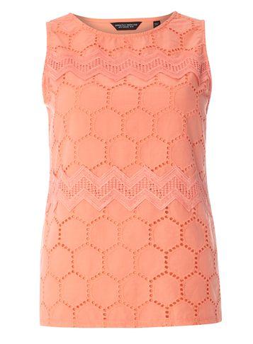 Dorothy Perkins Coral Broderie Lace Shell Top