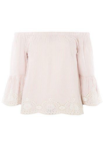 Dorothy Perkins Blush Striped Broderie Bardot Top