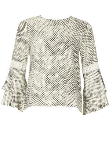 Dorothy Perkins *izabel London Multicoloured Dot-print Ruffle Sleeve Blouse