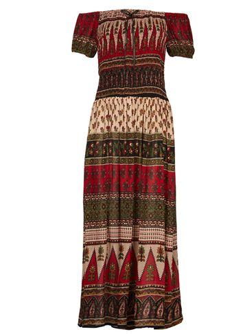 Dorothy Perkins *izabel London Multi Red Bardot Maxi Dress