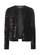 Dorothy Perkins *tall Black Sequin Embellished Boxy Jacket
