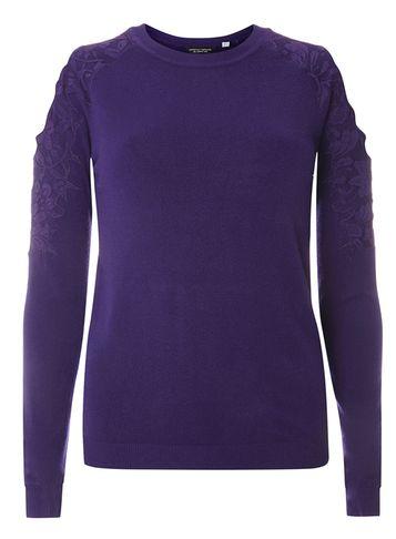 Dorothy Perkins Purple Lace Cold Shoulder Jumper