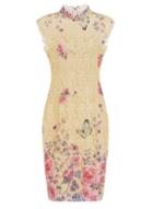 Dorothy Perkins *paper Dolls Lemon Crochet Print Dress