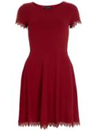 Dorothy Perkins Red Lace Trim Dress