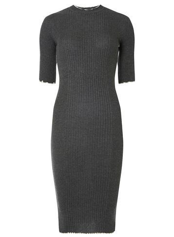 Dorothy Perkins *tall Grey Lettuce Edge Bodycon Dress