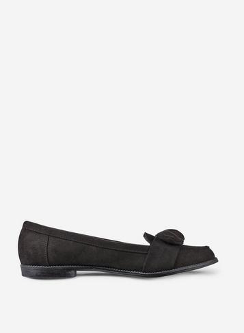 Dorothy Perkins Black Microfibre Leah Bow Loafers