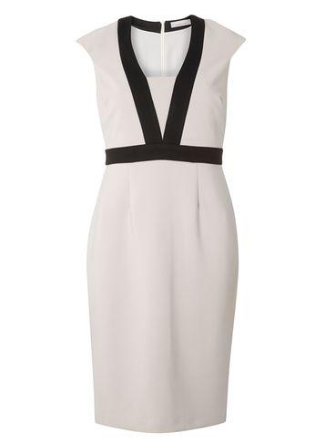 Dorothy Perkins Petite Grey And Black Tipped Dress