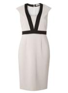 Dorothy Perkins Petite Grey And Black Tipped Dress