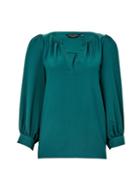 Dorothy Perkins Green Balloon Sleeve Top