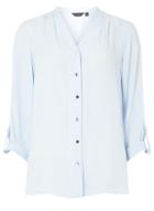 Dorothy Perkins Light Blue Pleated Collarless Shirt