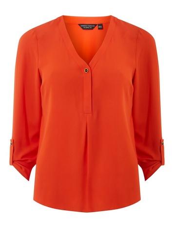 Dorothy Perkins Orange Roll Sleeve Shirt