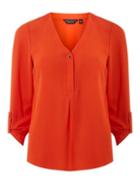 Dorothy Perkins Orange Roll Sleeve Shirt