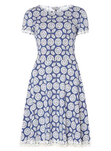 Dorothy Perkins *tall Blue Daisy Print Dress