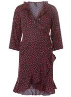 Dorothy Perkins *vera Moda Multi Coloured Spot Print Ruffle Wrap Dress