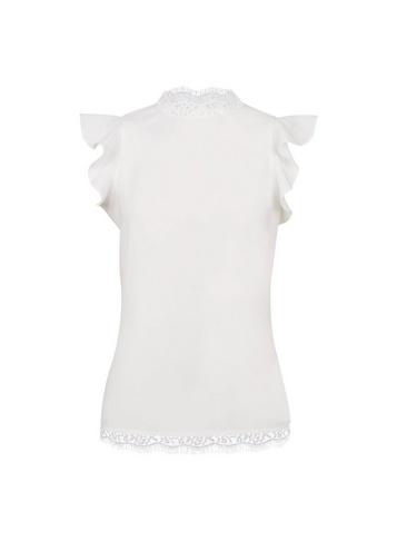 *luxe White Lace Frill Top