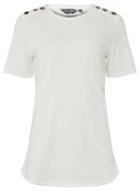 Dorothy Perkins *tall Ivory Button Shoulder T-shirt