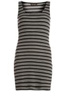 Dorothy Perkins Black And Grey Stripe Longline Top