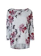*only Light Grey Floral Print Swing Top