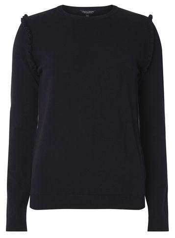 Dorothy Perkins Navy Frill Shoulder Jumper