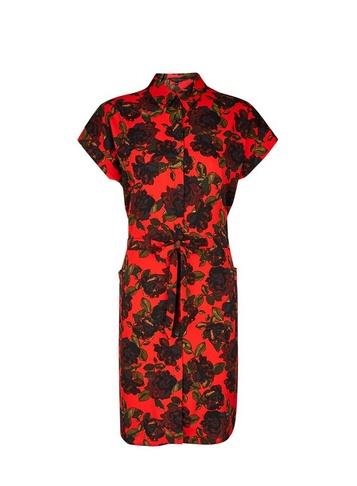 Dorothy Perkins Red Floral Print Shirt Dress