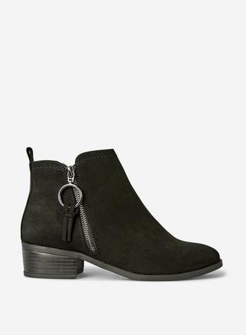 Dorothy Perkins Wide Fit Black Mynor Ankle Boots