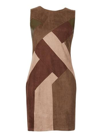 *izabel London Khaki Suedette Retro Bodycon Dress