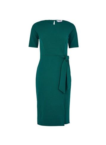 Dorothy Perkins Petite Green Knot Front Dress