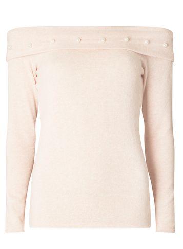Dorothy Perkins Blush Pearl Trim Bardot Top