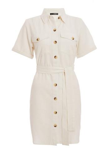 *quiz Utility Cream Shirt Dress