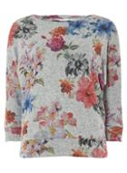 Dorothy Perkins *billie & Blossom Petite Grey Floral Batwing Top