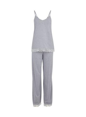 Dorothy Perkins *tall Grey Lace Trouser Pyjama Set