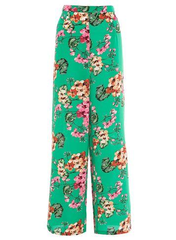 Dorothy Perkins *quiz Green And Pink Palazzo Trousers