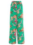 Dorothy Perkins *quiz Green And Pink Palazzo Trousers