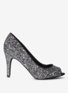 Dorothy Perkins Pewter Glitter Clover Court Shoes