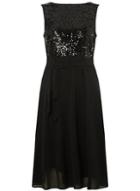 Dorothy Perkins *billie & Blossom Black Sequin Bodice Fit And Flare Dress