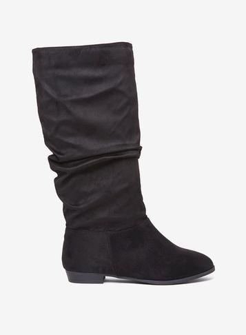 Dorothy Perkins Wide Fit Black 'tessa' Ruched Boots
