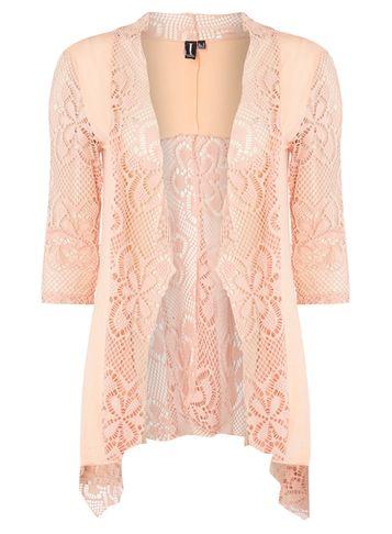 Dorothy Perkins *izabel London Pink Fishnet Cardigan