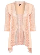 Dorothy Perkins *izabel London Pink Fishnet Cardigan