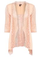 Dorothy Perkins *izabel London Pink Fishnet Cardigan