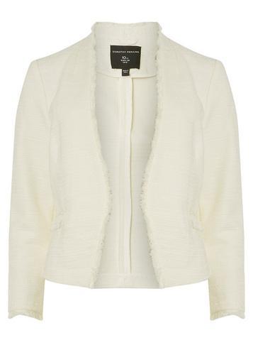 Dorothy Perkins Ivory Fringe Boucle Jacket