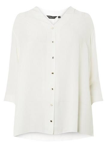 Dorothy Perkins *dp Curve Ivory Roll Sleeve Shirt