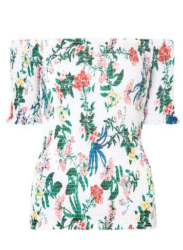 Dorothy Perkins Ivory Floral Print Sheered Bardot Top