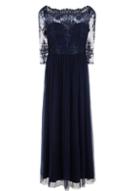 Dorothy Perkins *chi Chi London Curve Navy Embroidered Maxi Dress