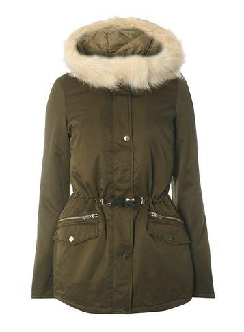 Dorothy Perkins *tall Olive Green Faux Fur Parka