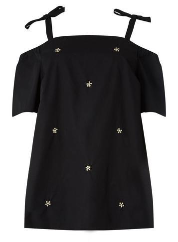 Dorothy Perkins *dp Curve Black Pearl Detail Bardot Top
