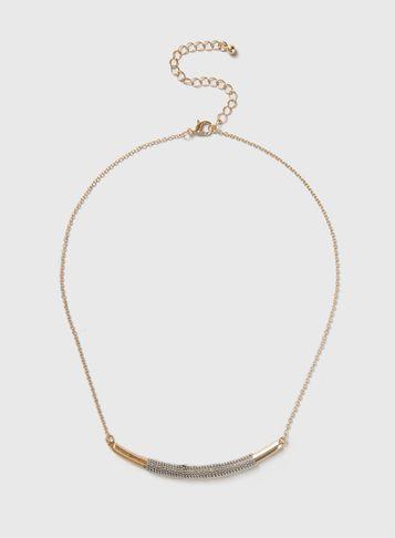Dorothy Perkins Gold Chain Wrap Bar Necklace
